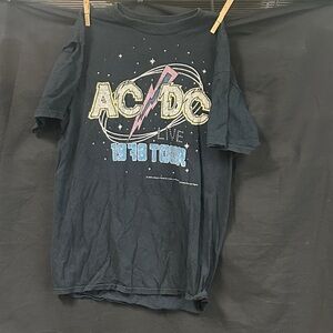 AC/DC Black Tour Tee with Graphic Design